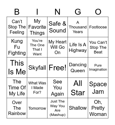 Movies Bingo Card
