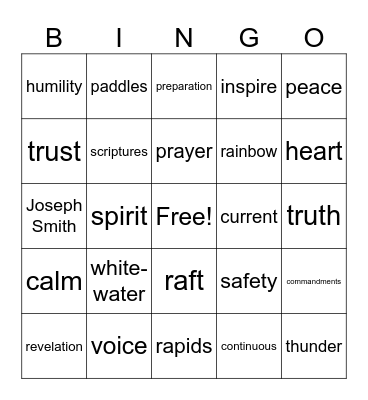 prayer Bingo Card