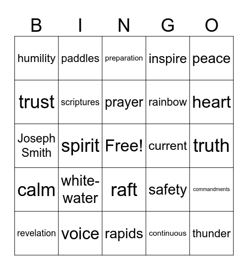 prayer Bingo Card