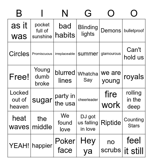 Pure Throwback Bingo Card