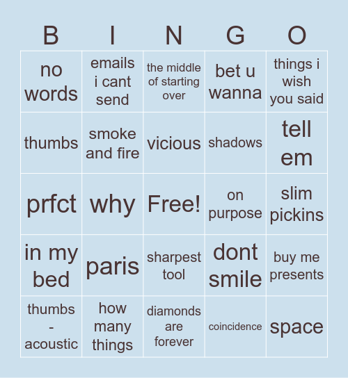 sabrina bingo Card