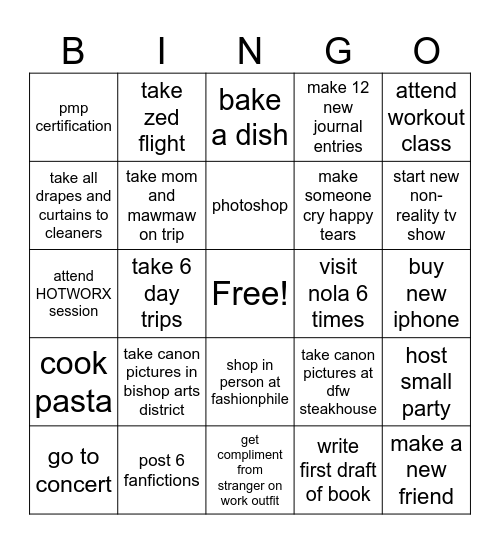 twenty twenty five ˖˚⊹ ꣑ৎ‎ Bingo Card