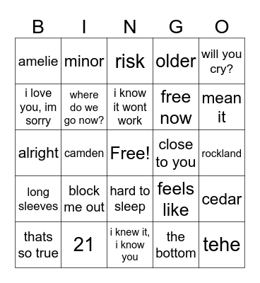 gracie bingo Card