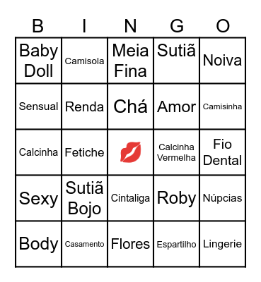 CHÁ  DE LINGERIE DA GABI Bingo Card
