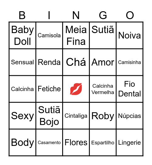 CHÁ  DE LINGERIE DA GABI Bingo Card