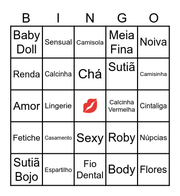 CHÁ  DE LINGERIE DA Gabi Bingo Card