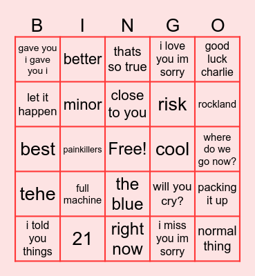 gracie bingo Card