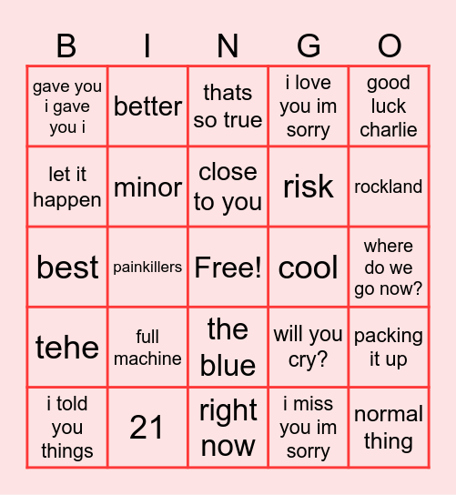gracie bingo Card