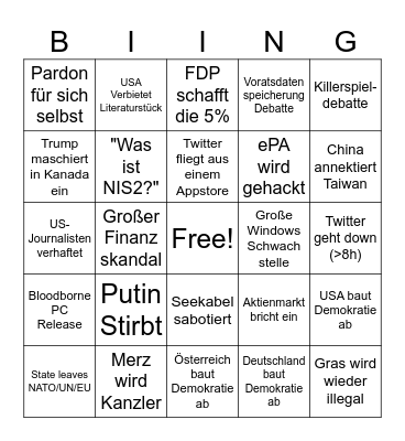 2025 Untitled Bingo Card
