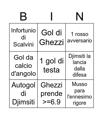 Football Soccer 2x2 Bingo Card
