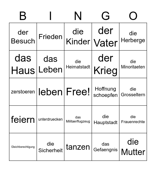 1.Saturday Bingo Card