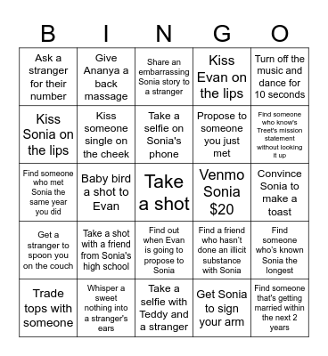 SONIA BINGOOOOO Bingo Card