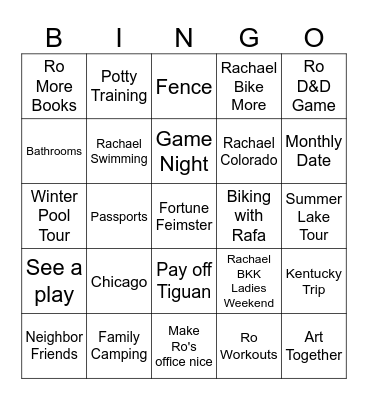 Dos Weikos 2025 Bingo Card