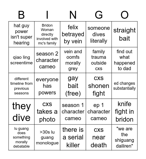 bridon 4-6 bingo Card