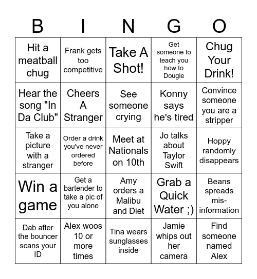 Al's Juicy Birthday Bingo Card