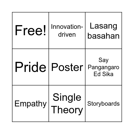 Rethinking Design Thinking: Part 1 VBaldueza Bingo Card