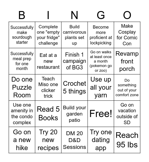 2025 Bingo Card