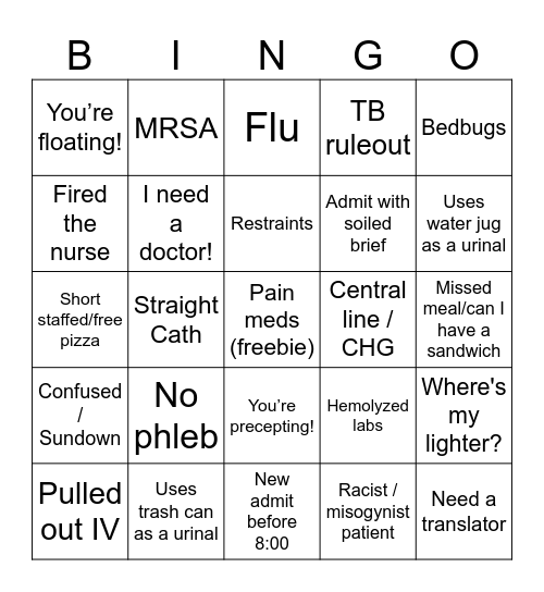 Med Tele Bingo Card