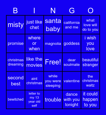 laufey bingo Card