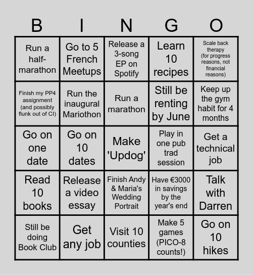 R E S O L U T I O N Bingo Card
