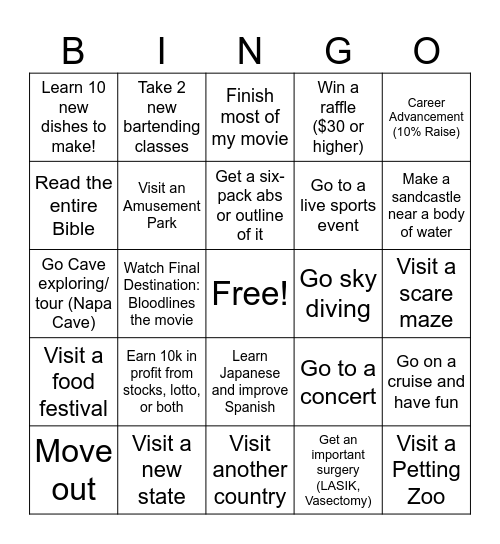 2025 Bingo Card
