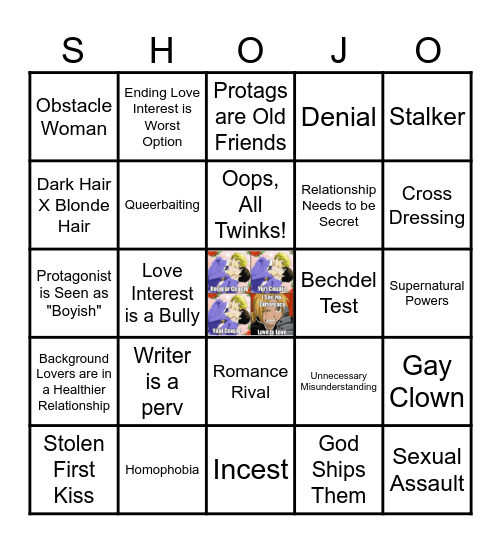 Shojo Bingo Card