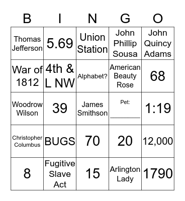 DC TRIVIA!!! Bingo Card