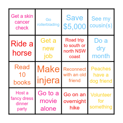 2025 Bingo Card