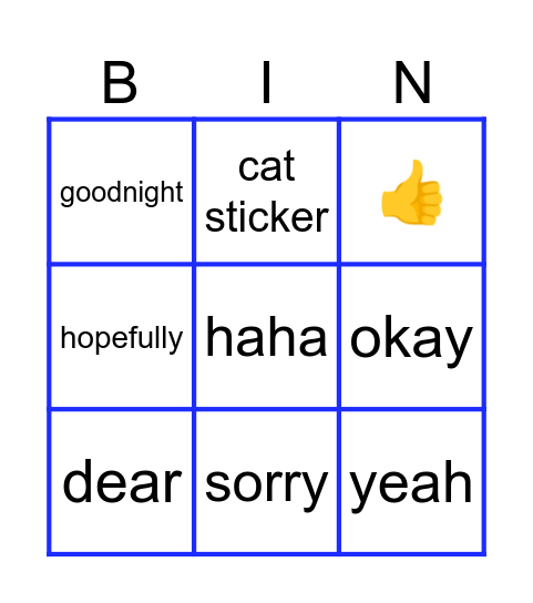 BINGO Card