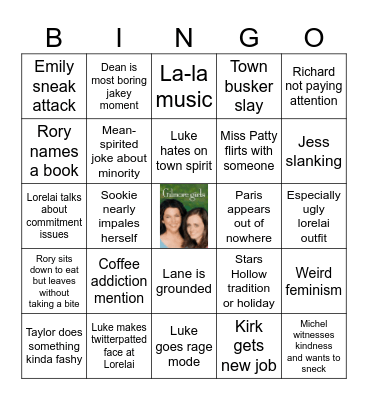 Gilmore Girls Bingo Card
