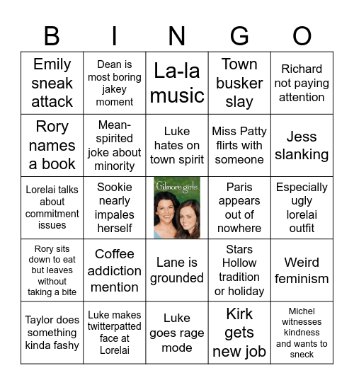 Gilmore Girls Bingo Card