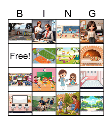 School Places Bingo Card