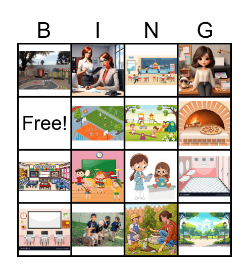 School Places Bingo Card