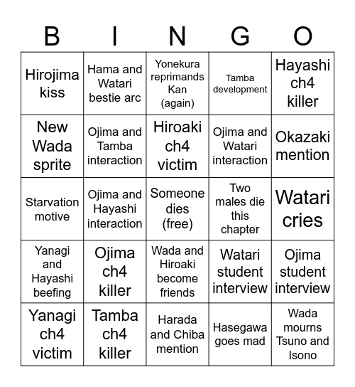Tetro Pink CH4 Bingo Card
