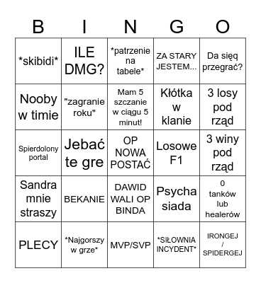 Marvel Rivals BINGO Card