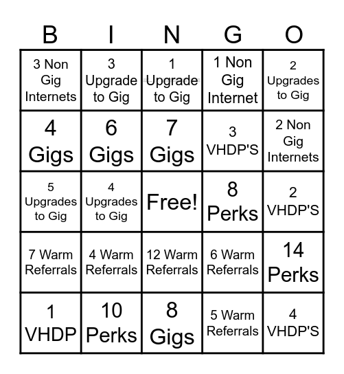 Mo Money BINGO Card