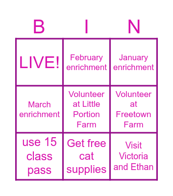 Intentional Quarter 1 BINGO Card