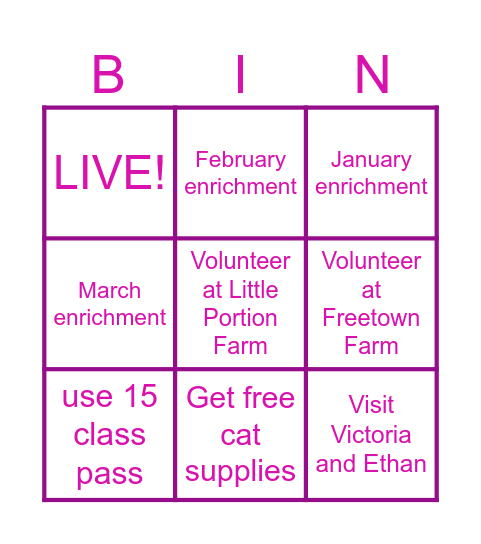 Intentional Quarter 1 BINGO Card