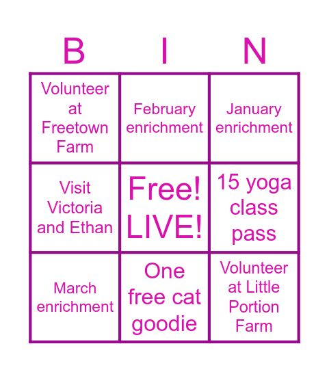 Intentional Bingo Quarter 1 2025 Bingo Card