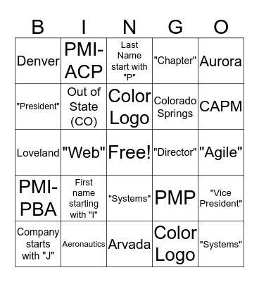 Speed Mentoring Bingo Card