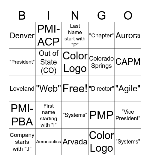 Speed Mentoring Bingo Card