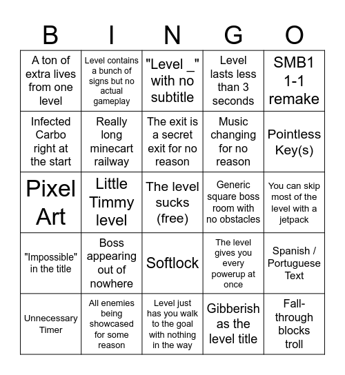 ULB Challenge Bingo Card