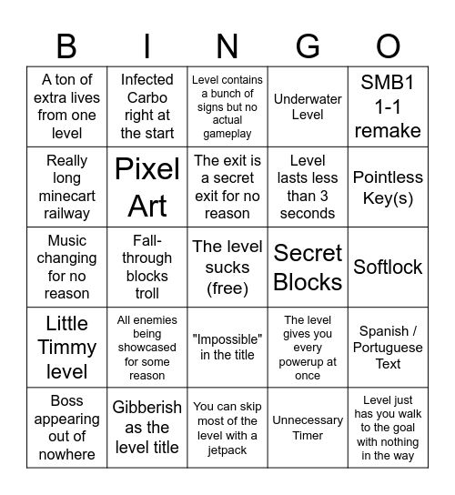 ULB Challenge Bingo Card