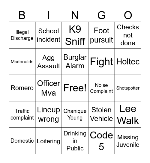 CAD BINGO Card