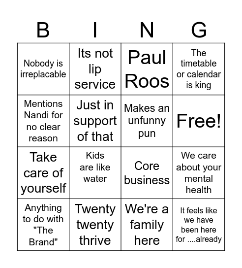 Dylonian Bingo Card