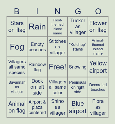 Dream Address Bingo! Bingo Card