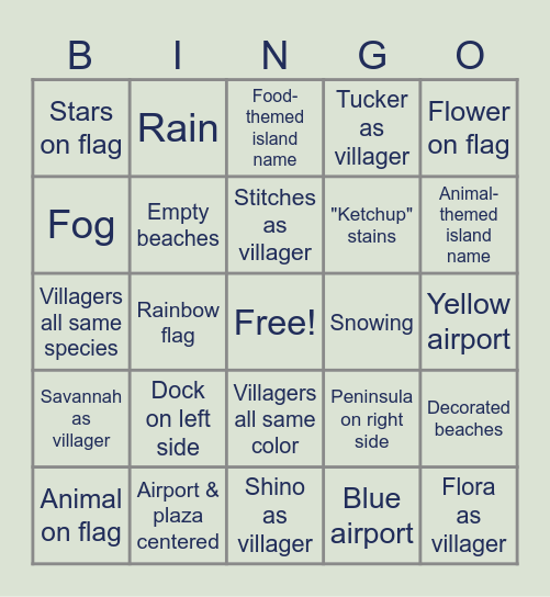 Dream Address Bingo! Bingo Card