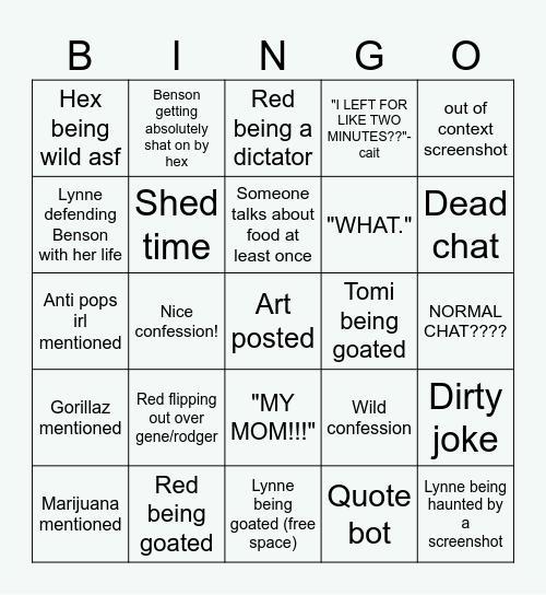 Regular shippers bingo Card