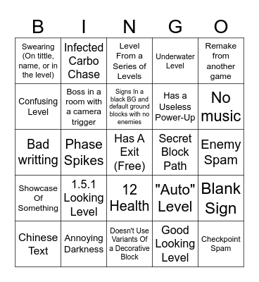 ULB Challenge Bingo Card