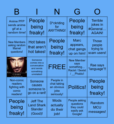 MARVEL DISCORD Bingo Card